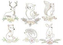 Stickserie - Waldtiere LineArt